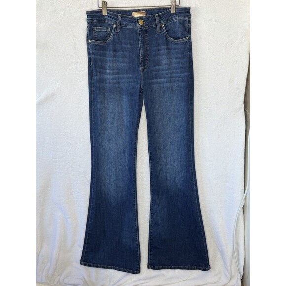 KUT From The Kloth Women Size 10 Blue Ana Fab Ab Super Flare High Rise Jeans - Picture 2 of 16